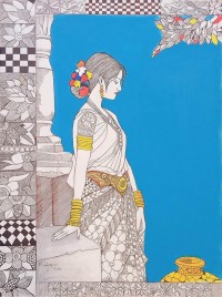 Rafique Somroo, 18 x 24, Mixed Media on Canvas, Figurative Painting, AC-RSO-048